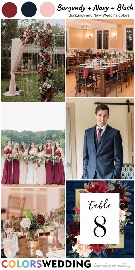 Top 8 Burgundy And Navy Wedding Color Combos Navy Wedding Colors