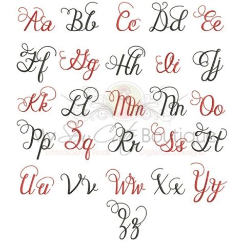 Embroidery Script Fonts Machine Embroidery Font 12 Sizes Available