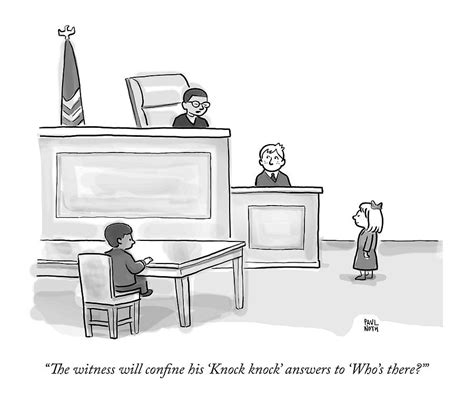 A Child Judge Says To A Child Witness In A Court Drawing By Paul Noth