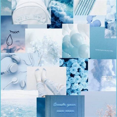 Download Aesthetic Baby Blue Combination Wallpaper
