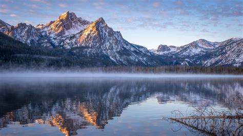 1920x1080 Idaho Stanley Lake Mountain Reflection 1080p Laptop Full Hd Wallpaper Hd Nature 4k
