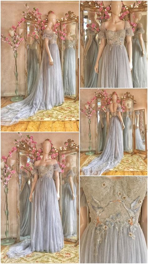 Silver Grey Tulle Wedding Dress Design Diy