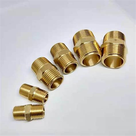 1 2 3 4 1 Inch NPT Water Copper Threaded Pipe Nipple Brass Fitting