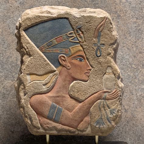 egyptian art nefertiti amarna period relief sculpture replica 18th dynasty