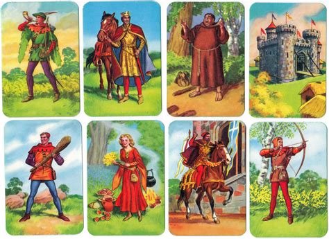Hood takes from the rich & gives to the poor on each transaction. Robin Hood card game, 1955