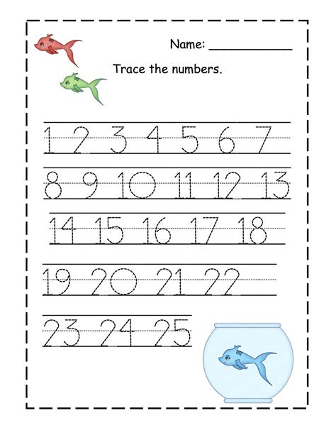 Number Trace Worksheets For Kids Activity Shelter