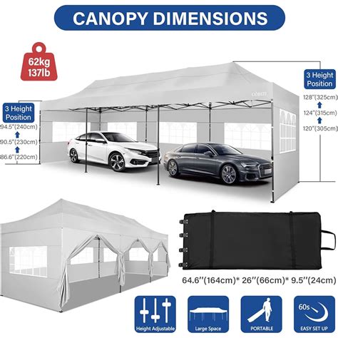 51mo Finance Cobizi 10x30 Heavy Duty Pop Up Canopy Tent With 8