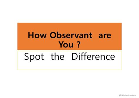 How Observant Are You English Esl Powerpoints