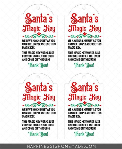 Free Printable Santa Magic Key Template