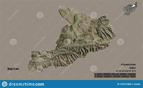 Baghlan Province Of Afghanistan Zoomed Satellite Stock Illustration