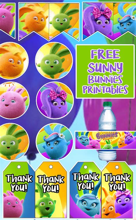 Sunny Bunnies Birthday Party Printable Files