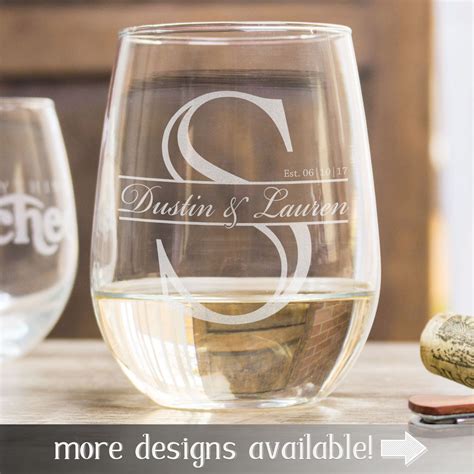 Personalized Stemless Wine Glasses Etched Wine Glasses Are Etsy Personalized Wine Glass