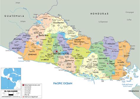 El Salvador Map Political Worldometer