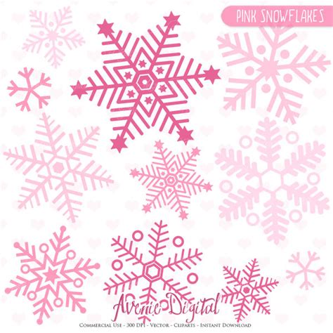 Pink Snowflakes Clip Art And Vectors By Aveniedigital Thehungryjpeg