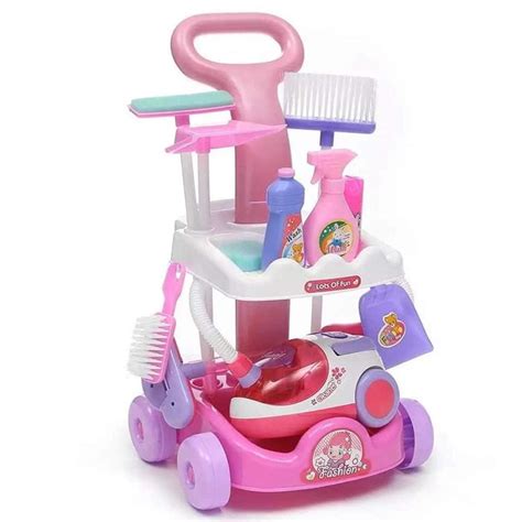 Jkptoys Cleaning Cart With Vacuum Cleaner Magical Cleaner Play Set Central Co Th