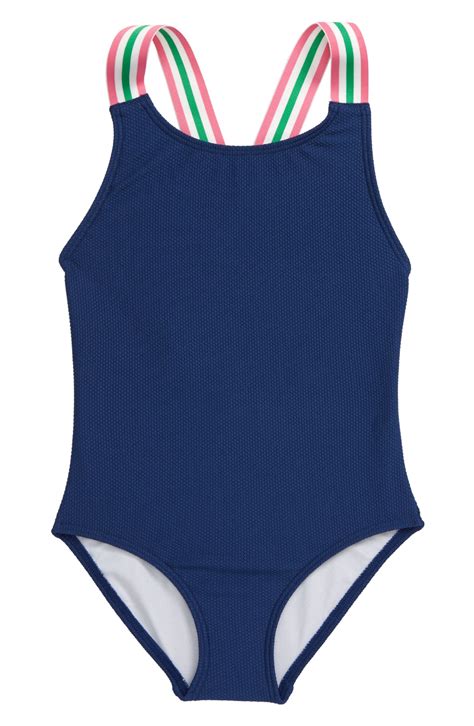 Mini Boden Retro Stripe Swimsuit Little Girl And Big Girl In 2020