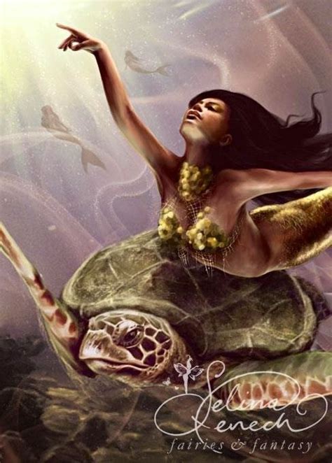 Mermaid And Turtle Art Via Facebook Com Selinafenechart And