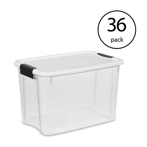 Sterilite 30 Quart Ultra Clear Plastic Stackable Storage Container 36