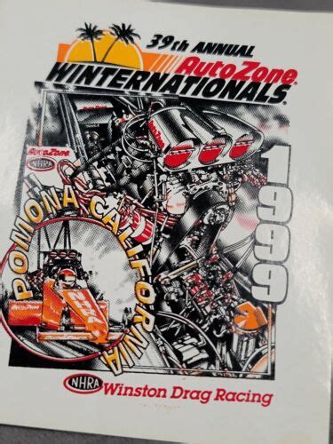 Vintage 1999 Nhra Winston Drag Racing Autozone Paperback Sticker Decal
