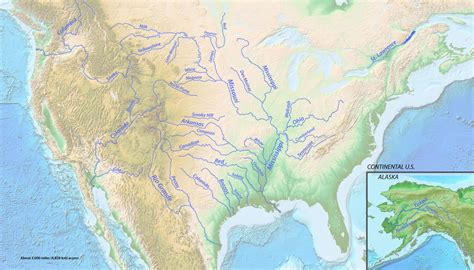 Longest Rivers Of The Us With Labels Fixed Again 2 List Of Longest