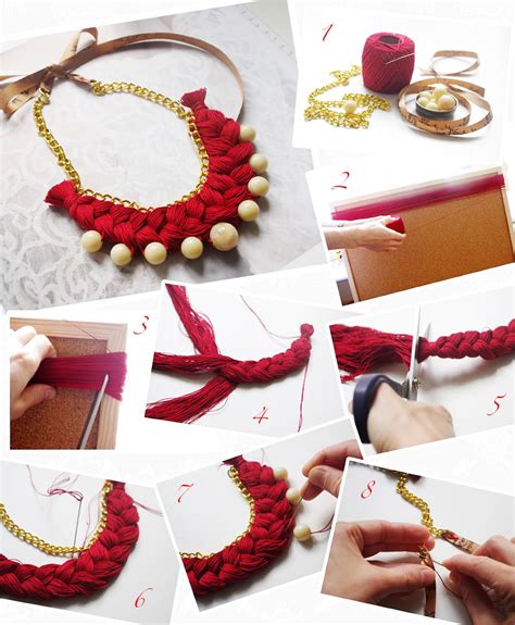 Folkloric Braid Necklace Handmade Jewelry Diy Fabric Jewelry