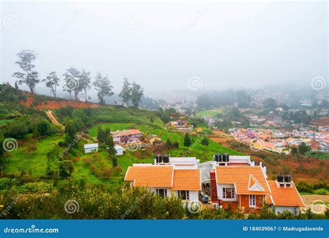 Aerial View Of Nilgiri Mountain Village Ooty In Tamil Nadu India Stock