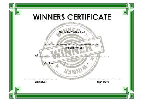 Download 12 Winner Certificate Template Ideas Free Fresh