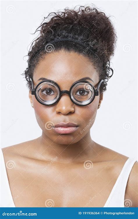 Close Up Portrait Of African American Young Woman Wearing Novelty