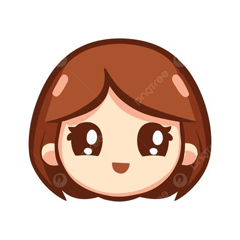 Cute Cartoon Girls Face Vector Cute Cartoon Face Girls Face Png And