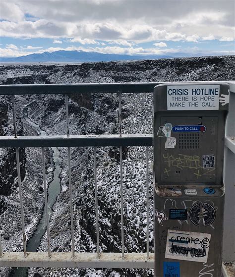 Built in 1965, it was called the bridge to nowhere, as there was not enough funding to continue the road from the other side. At all six overviews on the Rio Grande Gorge Bridge there ...