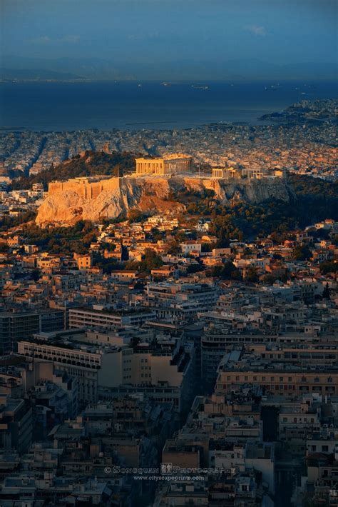 Good Morning Athens Greece The First Sunlight Lit Acropolis I Was