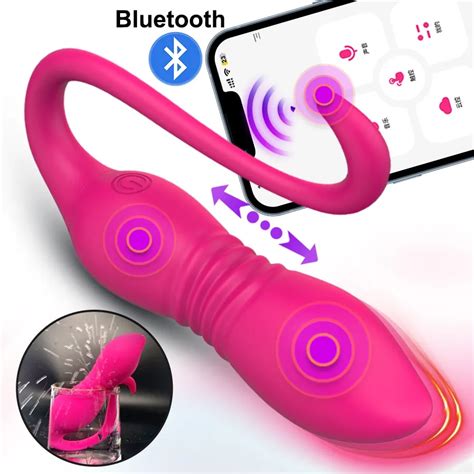 Vibrador Telescópico Inalámbrico Con Bluetooth Para Mujer Consolador Estimulador Del Punto G Y