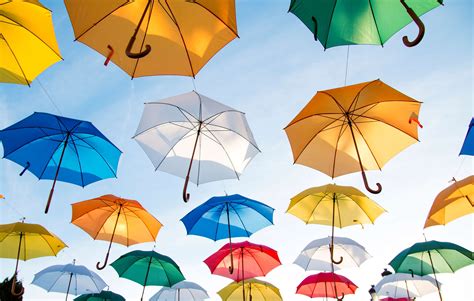 3840x2446 Art Creative Flying Hd Wallpaper Umbrellas Public