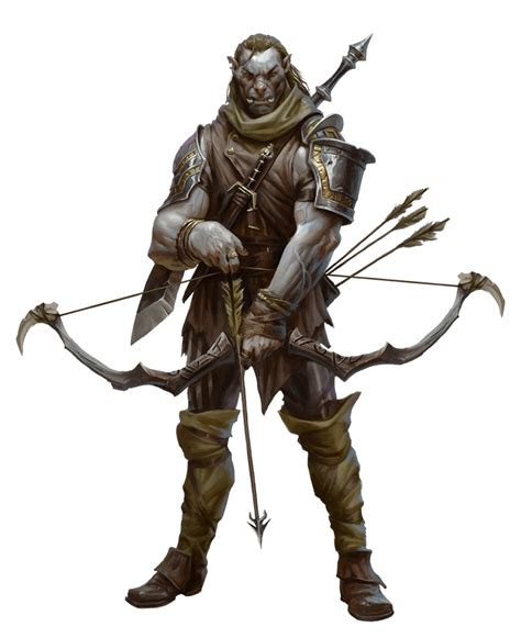 Male Half Orc Fighter Ranger Archer Pathfinder Pfrpg Dnd Dandd 3 5 5e 5th Ed D2 Dungeons And