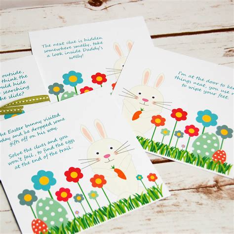 Easter Egg Scavenger Hunt Clue Cards By Spotty N Stripy