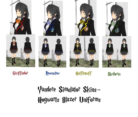 Yandere Simulator Skins Hogwarts Blazer Uniforms By Imaginaryalchemist