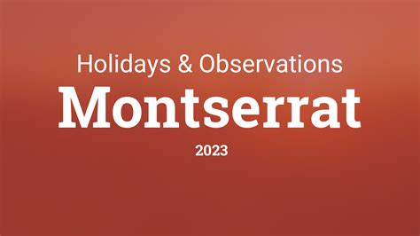 Holidays And Observances In Montserrat In 2023