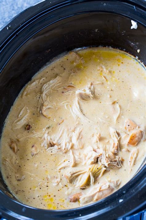 This recipe is totally easy and makes cook: Crock Pot Chicken and Gravy - Spicy Southern Kitchen ...