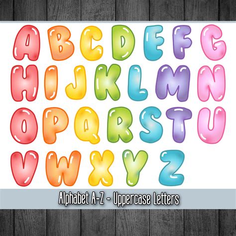 Printable Digital Alphabet Letters Bubble Letters Puff Etsy Cool Lettering Lettering