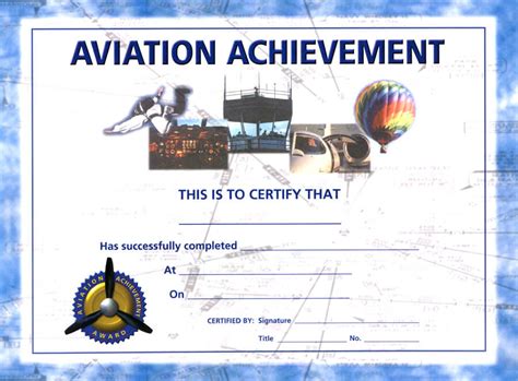 Asa Aviation Achievement Certificate 10 Pack Aircraft Spruce