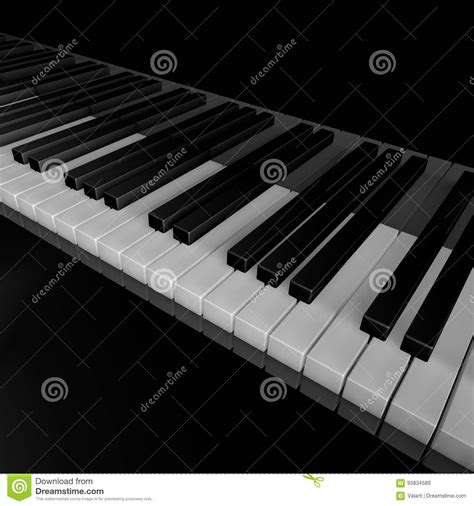Piano Keys Of Music Device Close Frontal View 3d Rendrer Illustration
