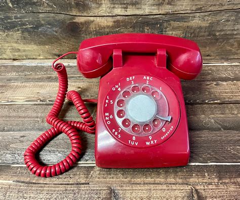 Vintage Red Telephone Red Rotary Dial Telephone | Etsy