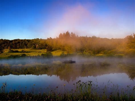 Foggy Lake Autumn Forest Scenery Hd Wallpaper Preview