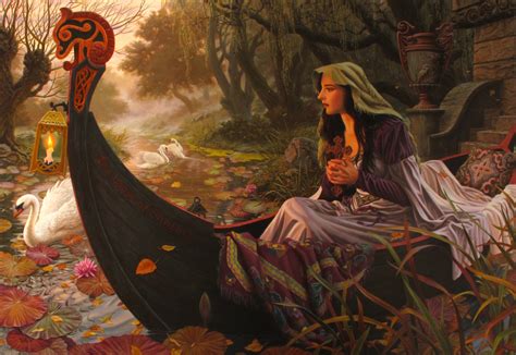 The lady of shalott looking at lancelot. ArtStation - Lady of Shalott, raoul vitale