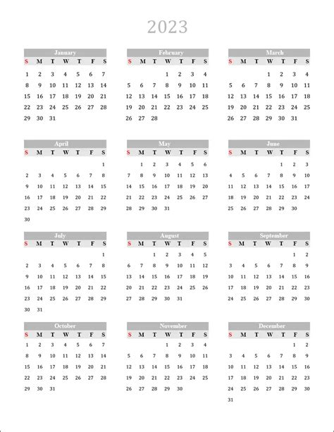 Free Blank Calendar 2023 Template In Pdf