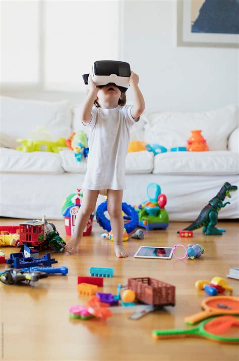 2 Year Old Boy Wearing Vr Glasses By Nasos Zovoilis