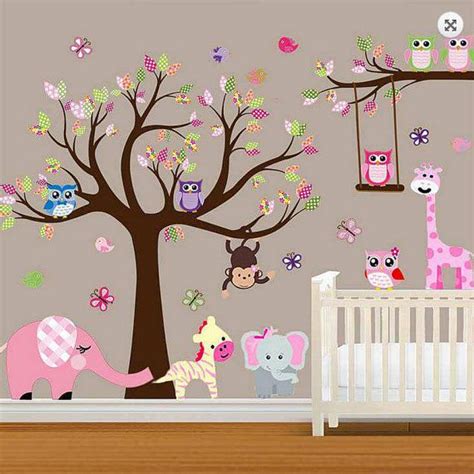 Large Baby Nursery Woodland Wall Decal Baby Girl Wall Decal Children