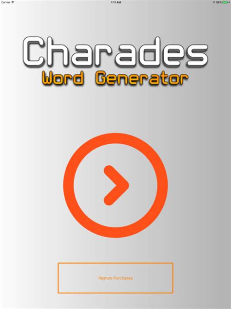Try this really awesome and cool app which generates words for each of the 5 categories. App Shopper: Random Word Generator - Charades/Pictionary ...