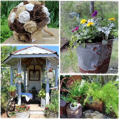 Check Out Gypsy Farm Girl S Blog Some Great Ways To Recycle Junk Look At That Bouquet