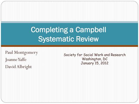 PPT Completing A Campbell Systematic Review PowerPoint Presentation Free Download ID